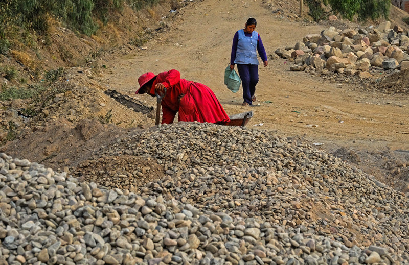 Rock pile duty, Sucre, Bolivia, 2014