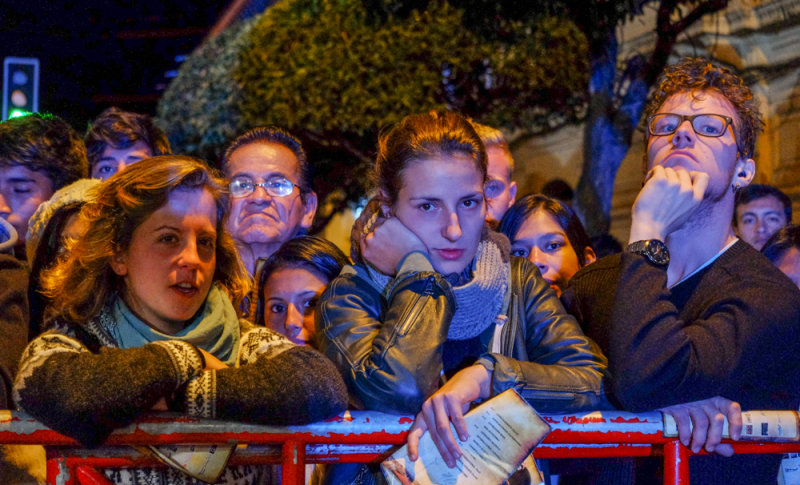 Fashion show spectators, Sucre, Bolivia, 2014