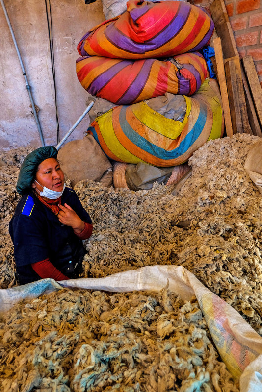 Gathering Wool, Sucre hat factory, Sucre, Bolivia, 2014