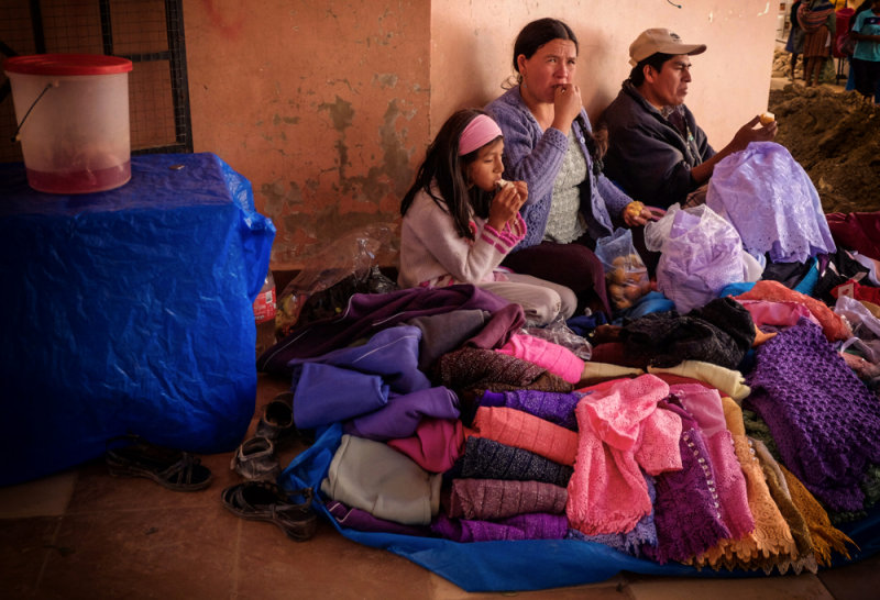 Lunching together, Tarabuco Market, Tarabuco, Bolivia, 2014