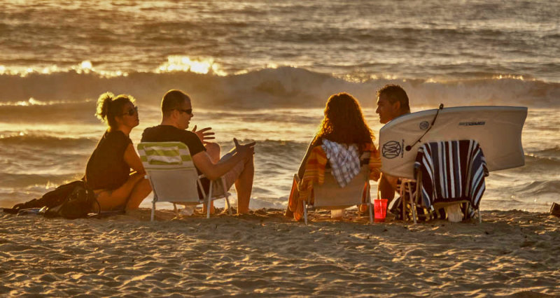 Conversation, Mission Beach, California, 2015