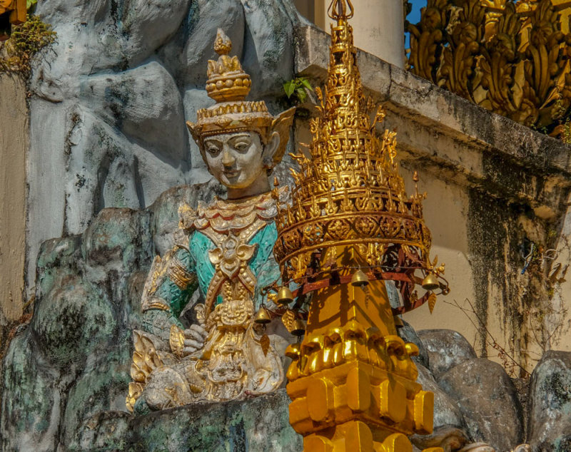 Gilded objects, Shwedagon Pagoda, Rangoon, Burma, 2016