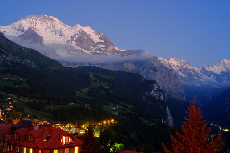 Switzerland the view at night