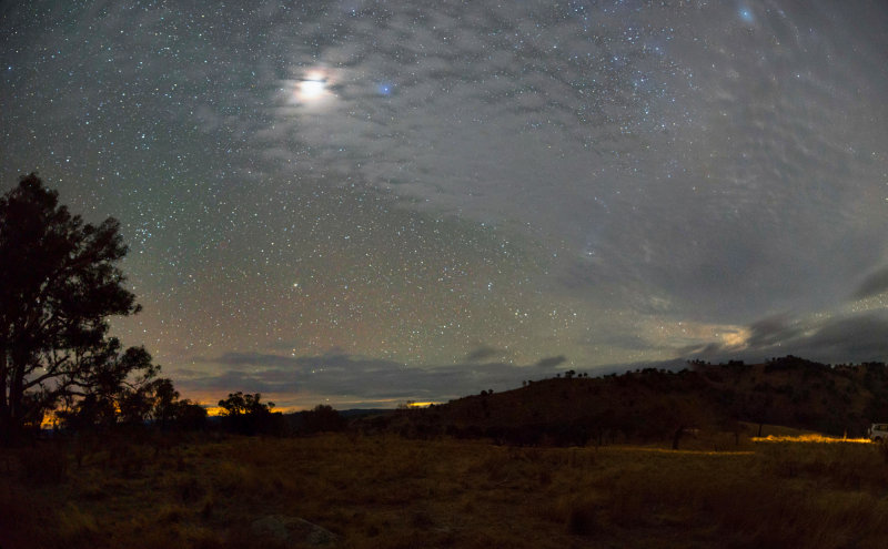 Total Lunar Eclipse 6 panel panorama 
