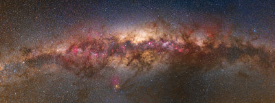 The Milky Way with Hydrogen Alpha,Sulphur 2 and Infrared 15 hours