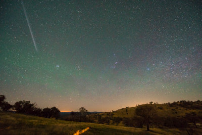 Satellite rocket burn trail
