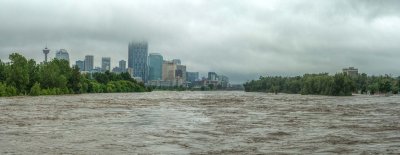 Flood - View from St. Georges Zoo Bridge (Bow River)