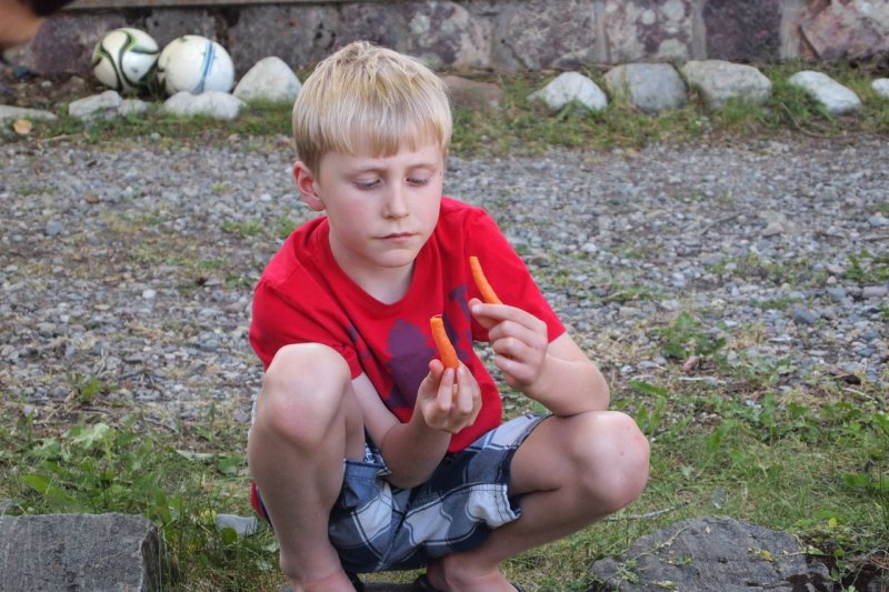 Prince George eating carrots