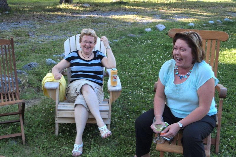 Barb and Caroline having a laugh