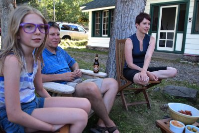 Olivia, Dan and Karen at the Waterton Cottage