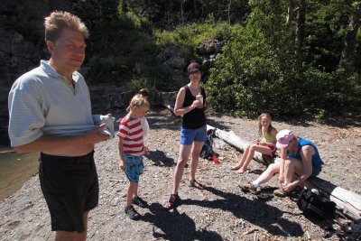 Dan, George, Karen, Olivia and Barb at Crandell Lake