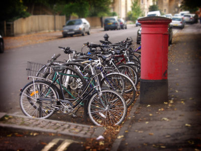 Oxford bikes and post box