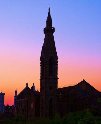 Sunset over Santa Croce from our fantastic little balcony...