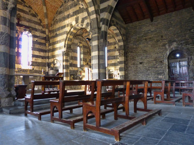 Inside the ancient little church...