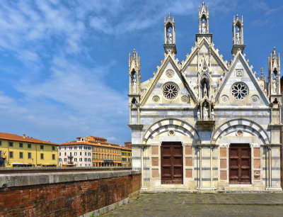 The little ancient church on the bank of Arno...