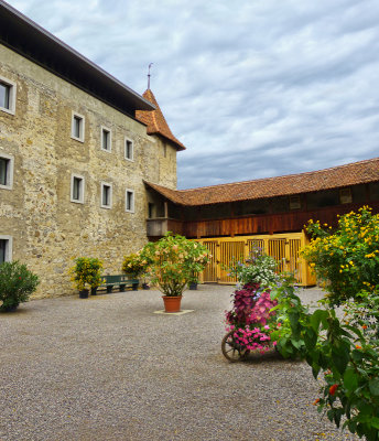 The castle courtyard