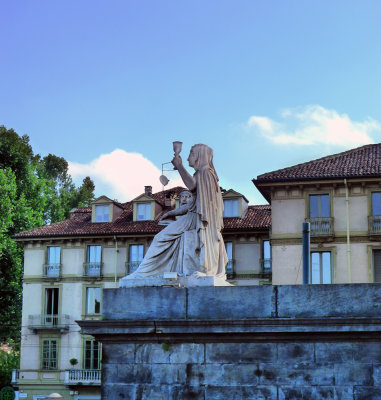 The statue of the Faith on the stairs of Gran Madre di Dio Church