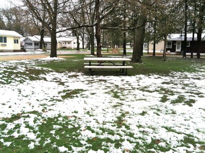 Snow greeted us in in the Conference Center