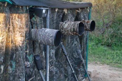 Big guns ready at a blind