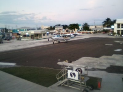 Taxi on San Pedro airport tarmac.jpg