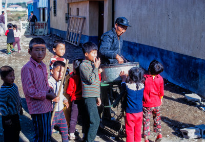 Children waiting for cotton candy