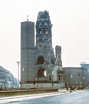 Bomb damaged Kaiser Wilhelm Memorial Church in West Berlin - 1965