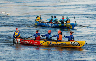 Course en canot  glace de Montral