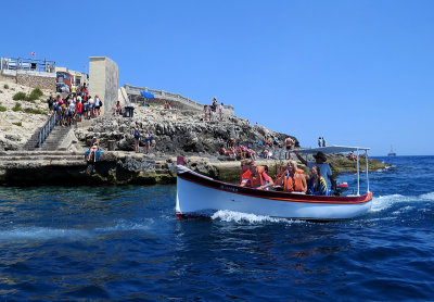 Promenade en bateau  la Grotte bleue, Malte