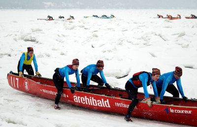 Course en canot  glace, Portneuf 2015