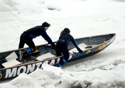 Course en canot  glace, Portneuf 2015