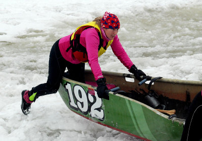 Course en canot  glace, Portneuf 2015