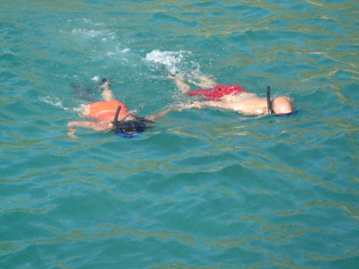 mark and heba snorkeling