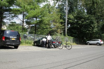bike/triking in Piermont along the Hudson River
