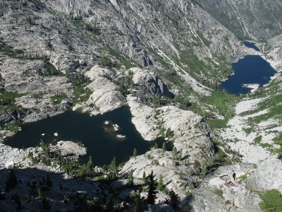 Mirror and Sapphire lakes from Kalmia ridge