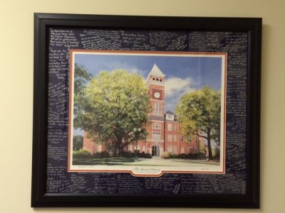 Clemson print signed by my colleagus.  Wonderful memento of my decades working there. 