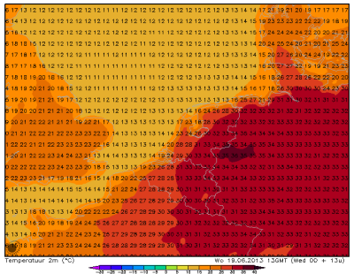 HiRLAM 201306190000 20130619 1300 Tmax