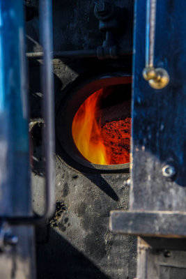 Coal fire in the boiler