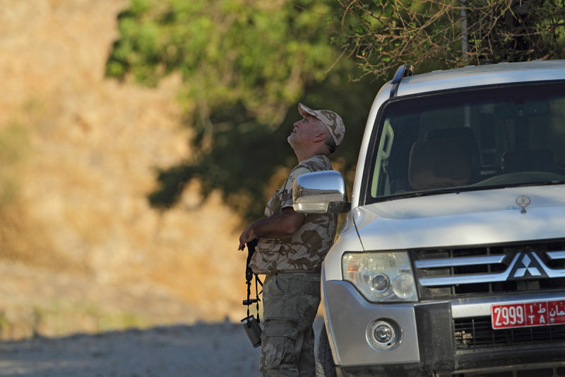 Raymond at stakeout or hoping to see a Verreaux Eagle at Ayn Razat