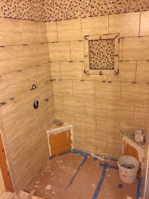 Shower tile in progress - 2