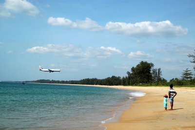 Landing of a Passenger Airplane over the Beach