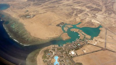 Red sea resorts seen from the air