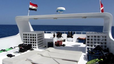 Sun deck of the boat