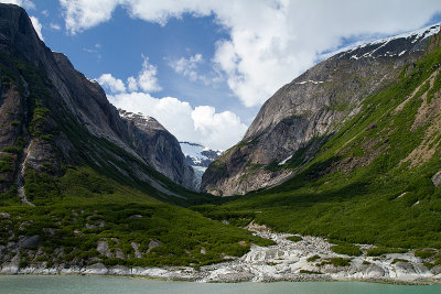 Classic U-shaped glacial valley in Endicott Arm