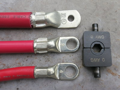 battery making cables 4ga own 2ga pbase marine die