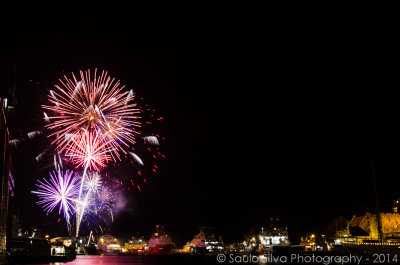 Ships launching their last fireworks