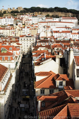 Lisboa view from the top of the elevator
