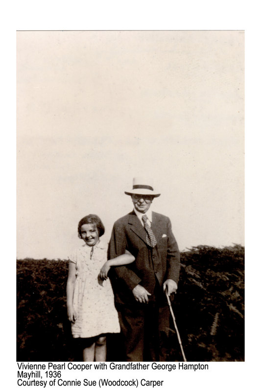 Vivienne Pearl Cooper with Grandfather George Hampton, 1936
