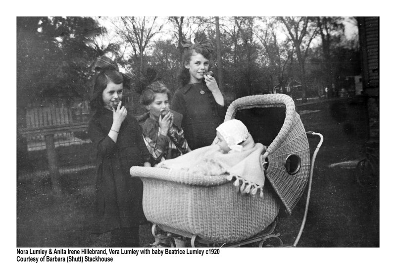 Nora Lumley & Anita Irene Hillebrand, Vera Lumley, Beatrice Lumley c1920.jpg