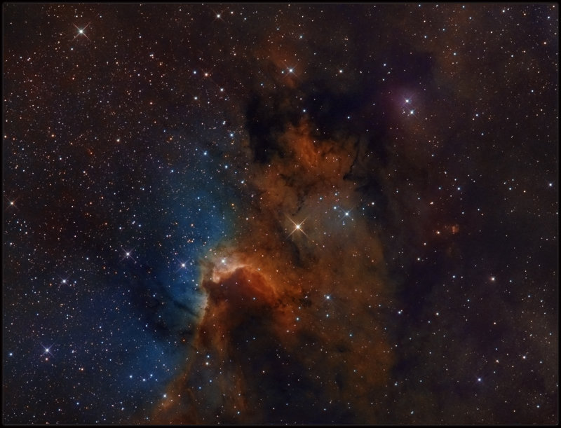 The Cave nebula - Hubble color mapping