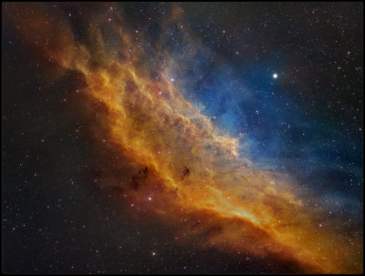 The California nebula Hubble color mapping